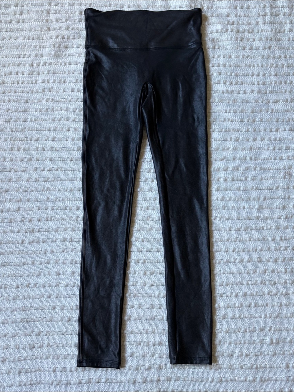 Spanx High Rise Black Faux Leather Leggings Size Women’s Medium
